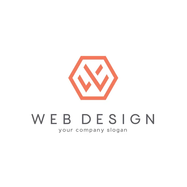İş için vektör logo tasarım. Harf W — Stok Vektör