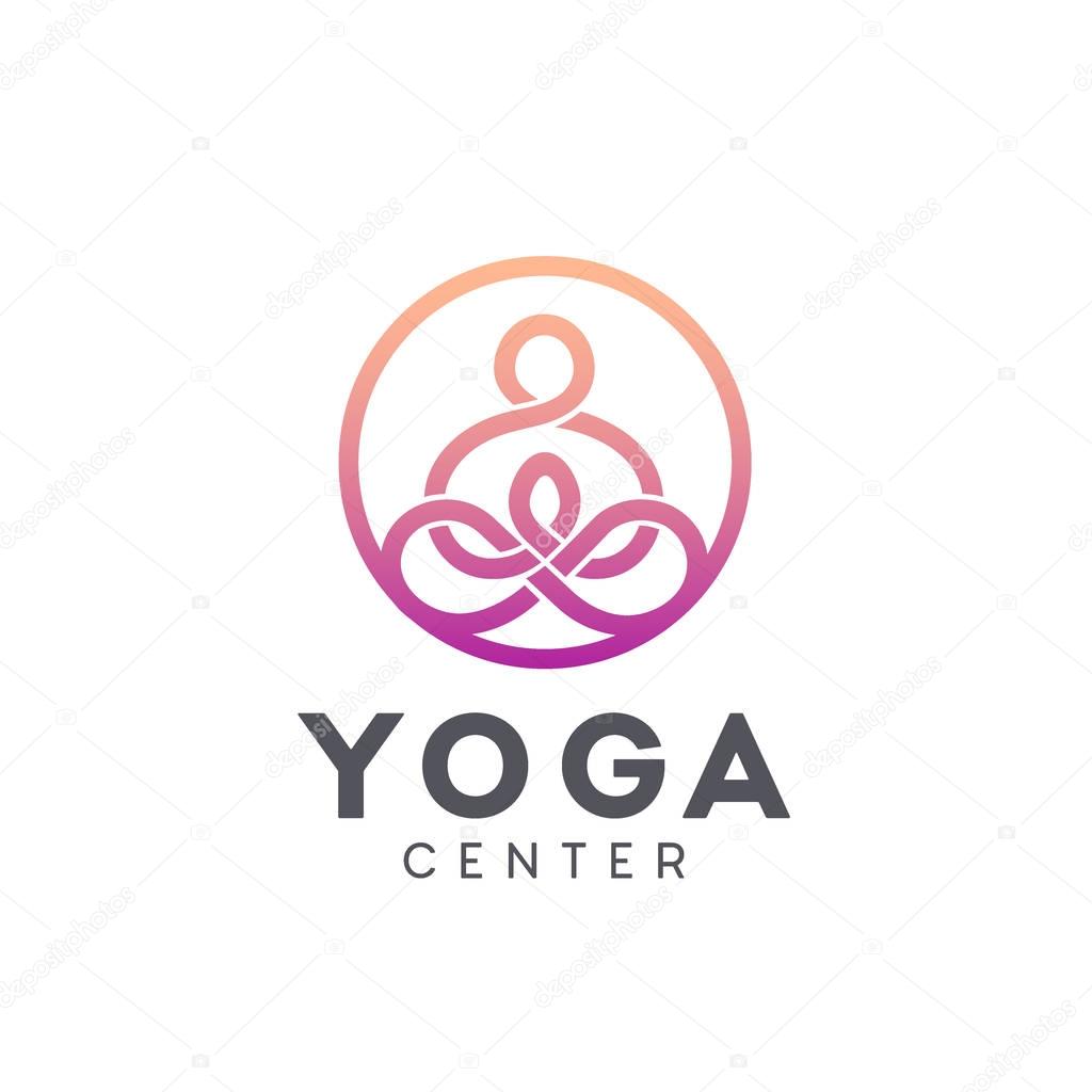 Vector logo design for yoga center. Yoga icon