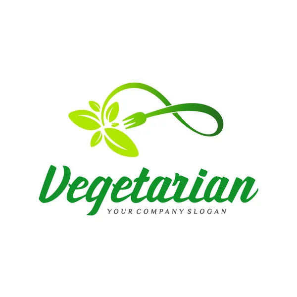 Plantilla de logotipo vectorial. Comida vegetariana — Archivo Imágenes Vectoriales