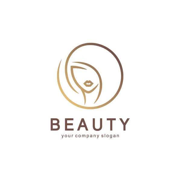 Design de logotipo vetorial para salão de beleza, salão de cabeleireiro, cosmético — Vetor de Stock