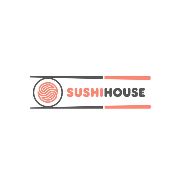 Modèle de logo vectoriel pour les sushis. Logo design pour les restaurants de la nourriture japonaise — Image vectorielle