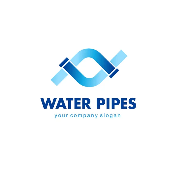 Projekt logo dla firmy hydraulika wektor. Znak wody rury — Wektor stockowy