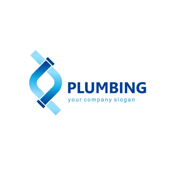 Vector logo design for plumbing company.  Water pipes sign — Stock Vector