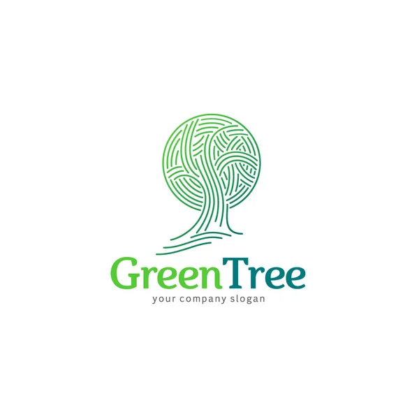 Wektor logo projektu. Zielone drzewo — Wektor stockowy