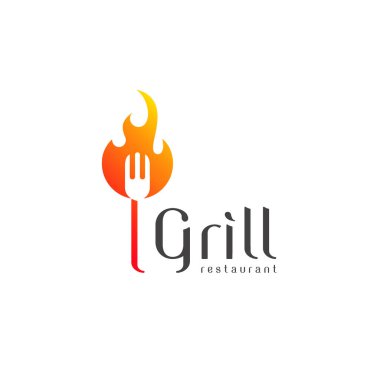 Vektör logo tasarım Izgara Restoran
