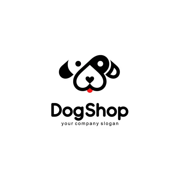 Design do logotipo do vetor. Loja de cães — Vetor de Stock