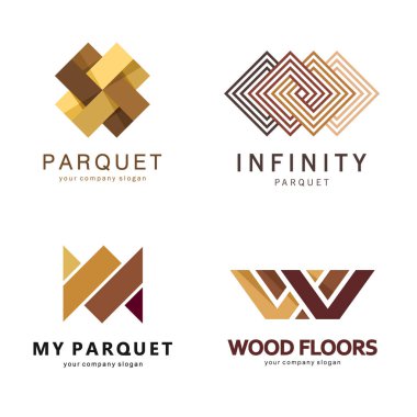 Vektör soyut logo şablonu. Logo tasarımı için parke, laminat, Parke, fayans