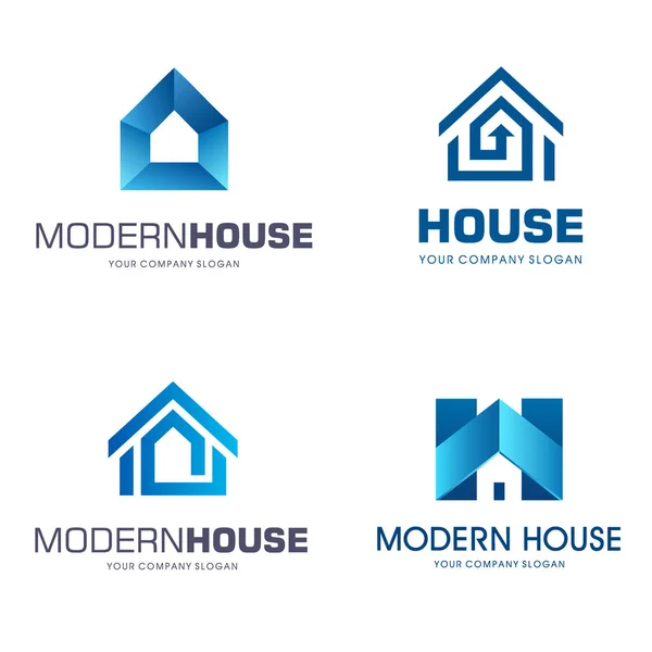 Design do logotipo do vetor. Conjunto de ícone de casa moderna —  Vetores de Stock