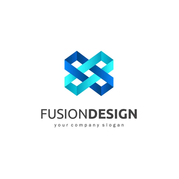 Vector logo design for business. Fusion design — Stock Vector