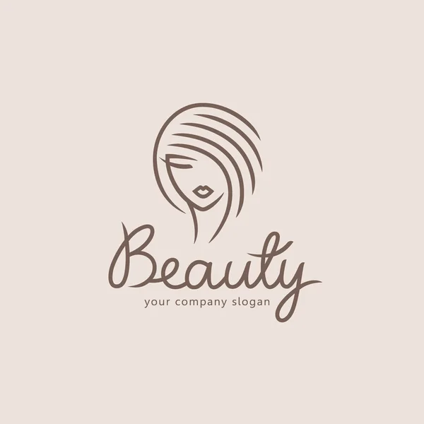 Design de logotipo vetorial para salão de beleza, salão de cabeleireiro, cosmético — Vetor de Stock