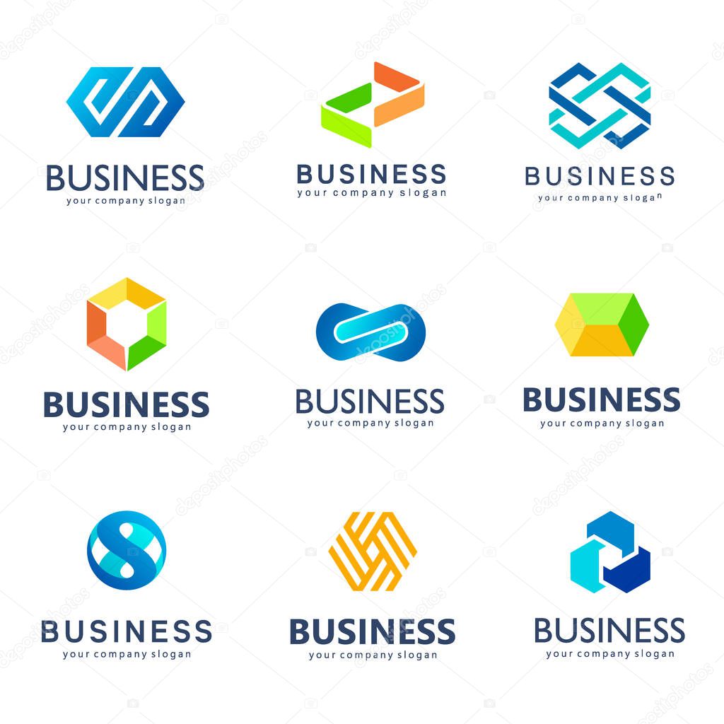 Vector set of logo design for business