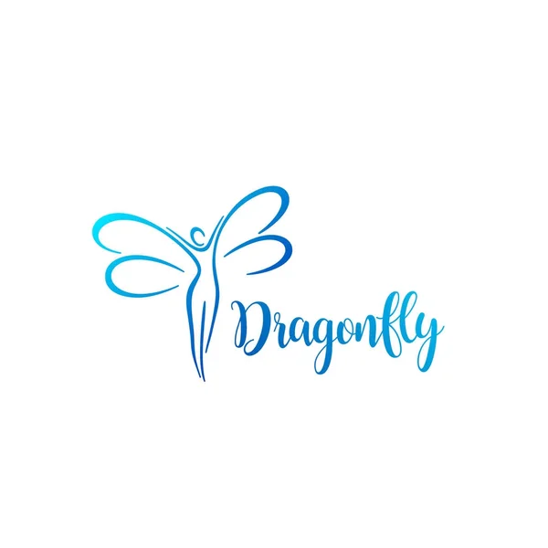 Vektorové logo design. Dragonfly znamení — Stockový vektor