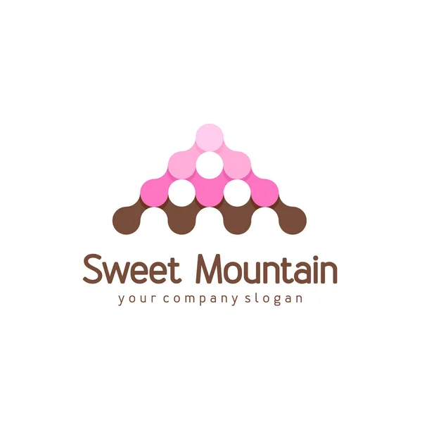 Дизайн векторного логотипа для сладостей, магазина свечей, бутика, магазина. Милая гора — стоковый вектор