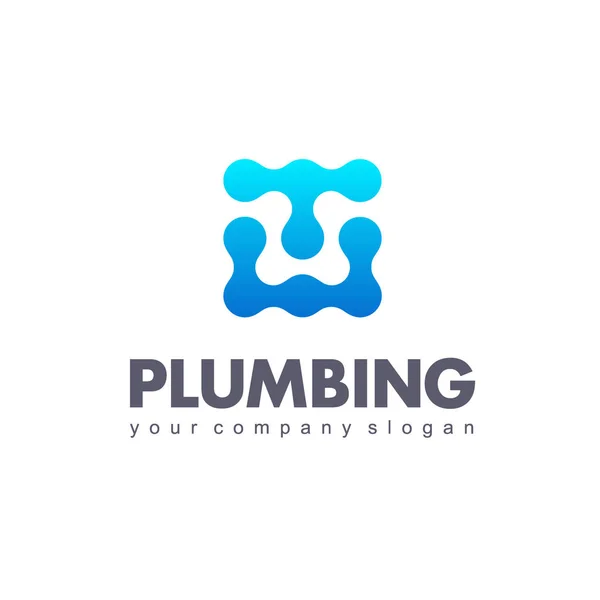 Vector logo design for plumbing company. — Stock Vector