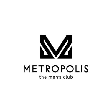 Vektör logo şablonu erkekler kulübü. M harfi. Erkekler işareti