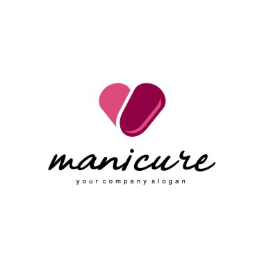 Manikür için logo tasarım vektör ve tırnak Salonu