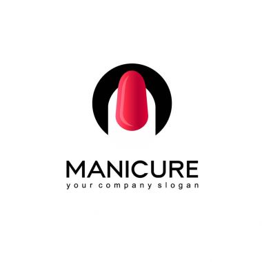 Manikür için logo tasarım vektör ve tırnak Salonu