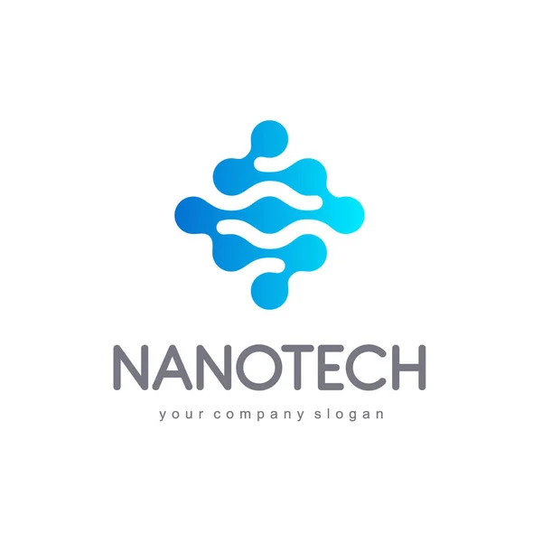 Vektor logo tervezés az üzleti. Nanotechnológiai, innováció, technológia, tudomány — Stock Vector