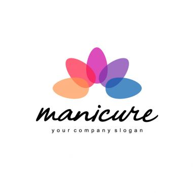 Manikür için logo tasarım vektör ve tırnak Salonu