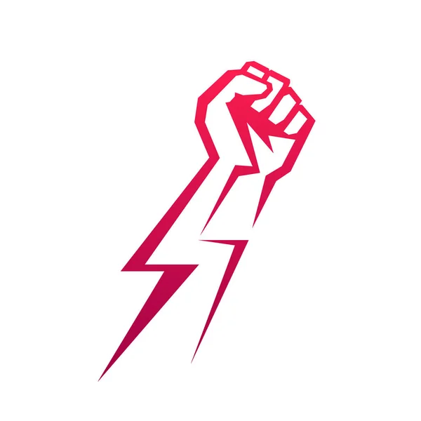 Fist male hand, proletarian protest symbol. Power sign — Stock Vector