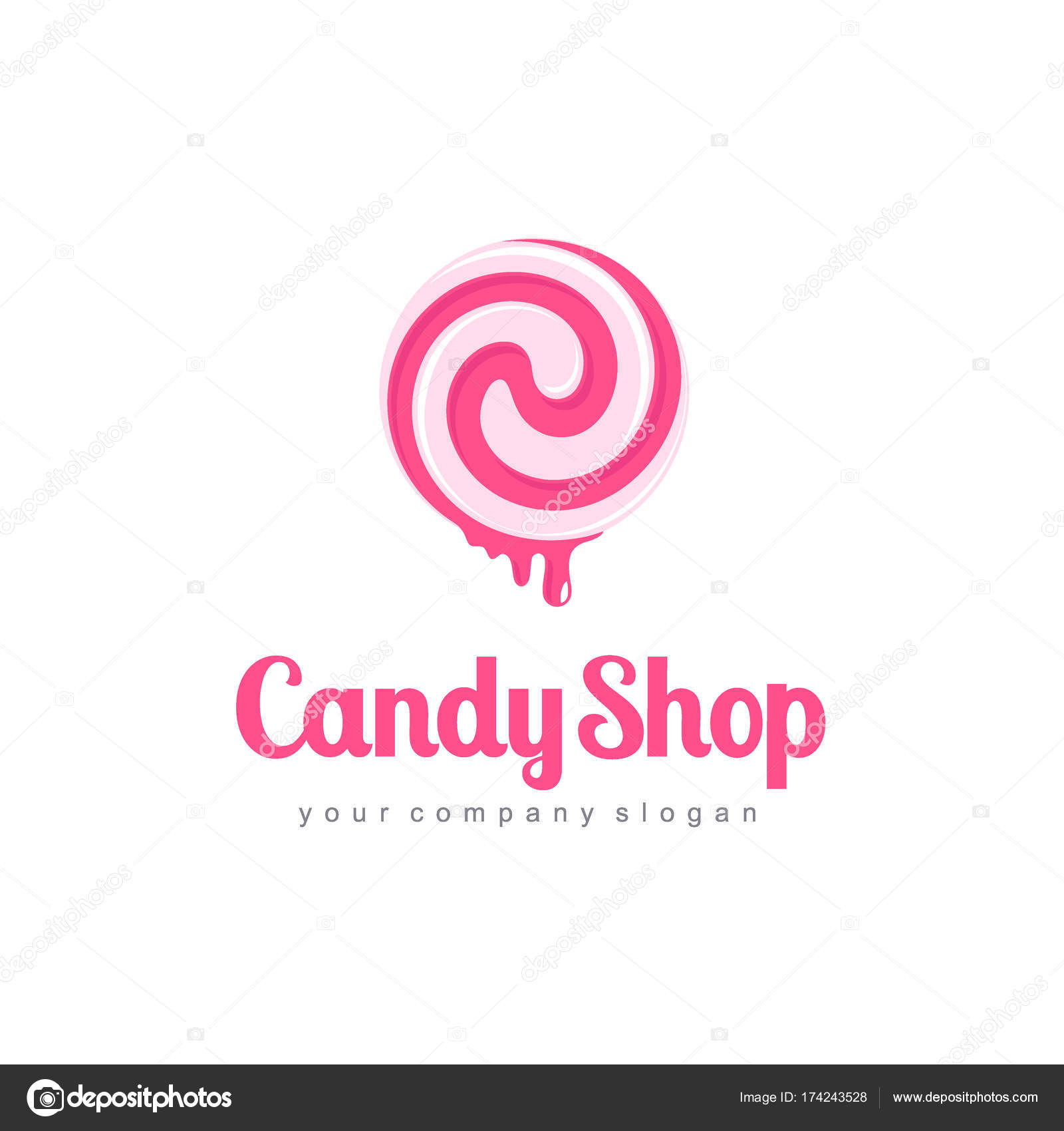 과자, 사탕이 게, 부티크, 상점에 대 한 벡터 로고 스톡 벡터 - ©kar-chik 174243528, image size:1600x1700