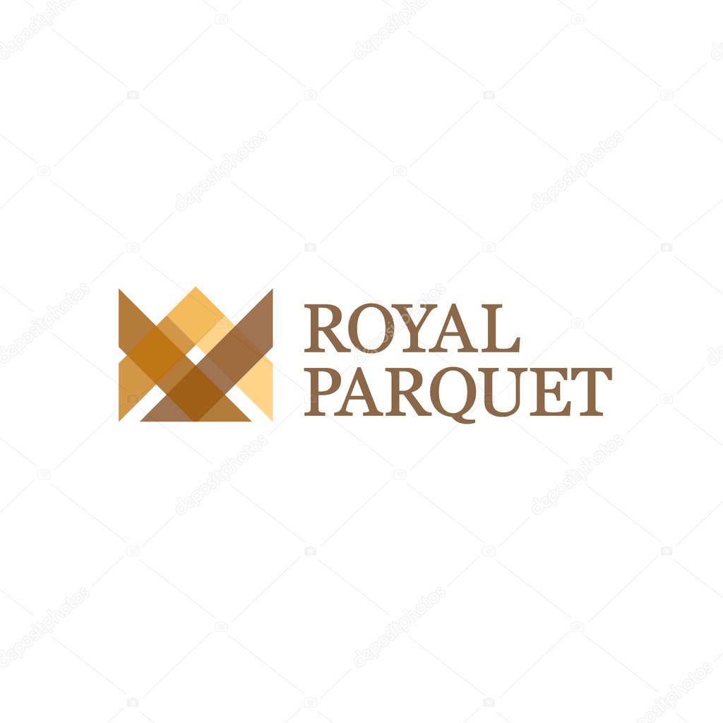 Vector Logo design for Parquet, Laminate, flooring. Crown sign