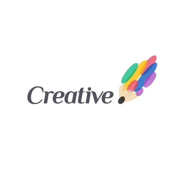 Vector logo design. Pencil sign. Creative — Stock Vector