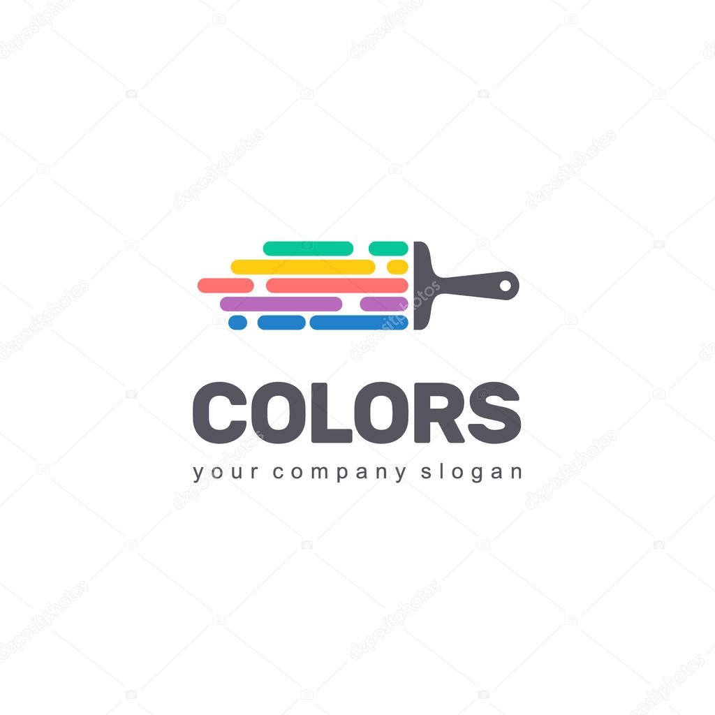 Vector logo design of business. Colorful sign