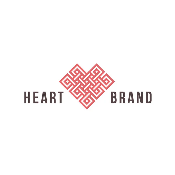 Coração vermelho - modelo de logotipo vetor. Elemento de projeto . —  Vetores de Stock
