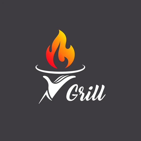 Restaurant Grill Vector Logo Design — Image vectorielle