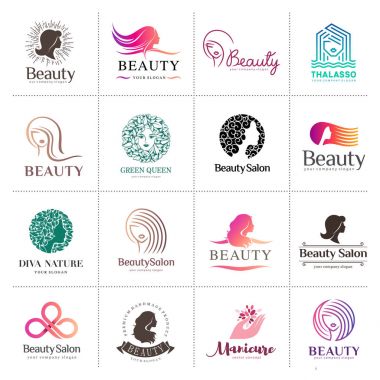 Büyük vektör logo koymak için güzellik salonları, Kuaför Salonu, kozmetik