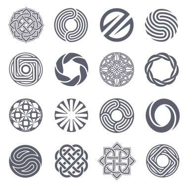 Vektör logo tasarım kümesi. Daire logo