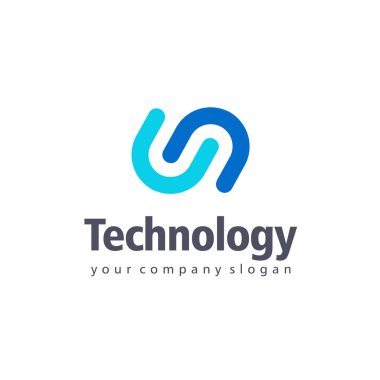 İş için vektör logo tasarım. Teknoloji işareti