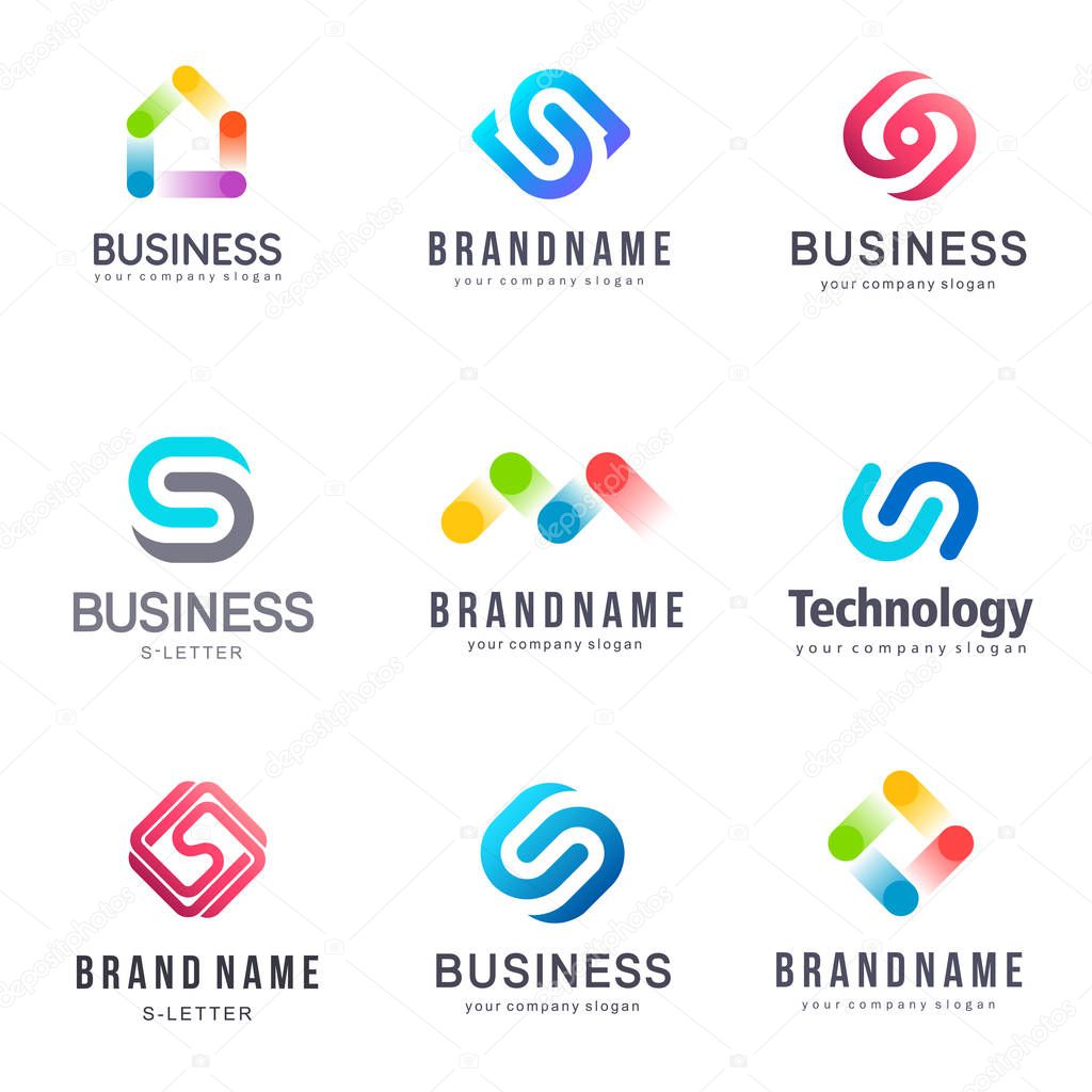 Collection of vector logos for business. Alliance, Unity, Team Work