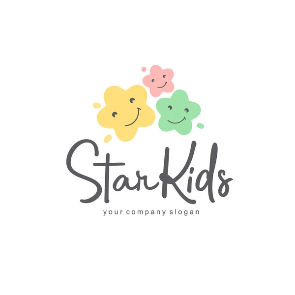 Vector Logo Design Kids Club Star Kids — Stock Vector