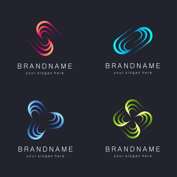 Conjunto Design Logotipo Abstrato Vetorial Para Negócios —  Vetores de Stock