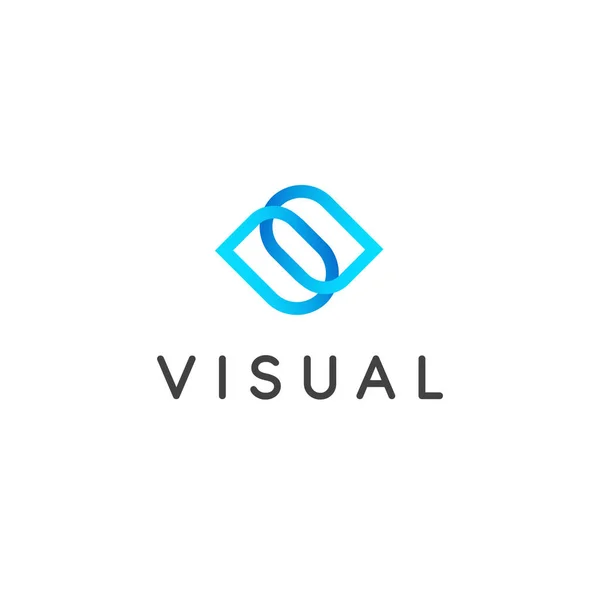 Modelo Design Logotipo Visual Visão Sinais Oculares Sinal Controlo Vídeo — Vetor de Stock