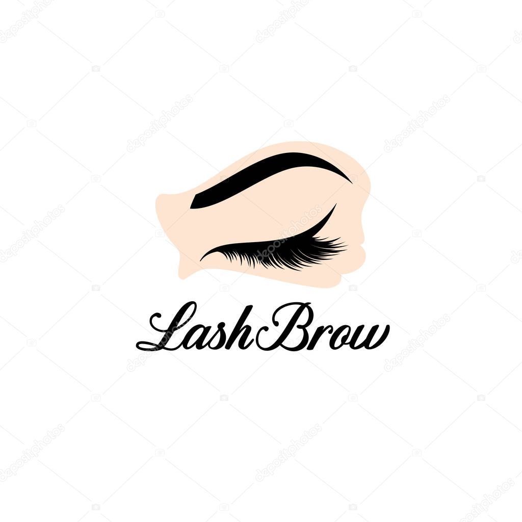 Vector logo design template for beauty salon. Make up. Lash and Brow