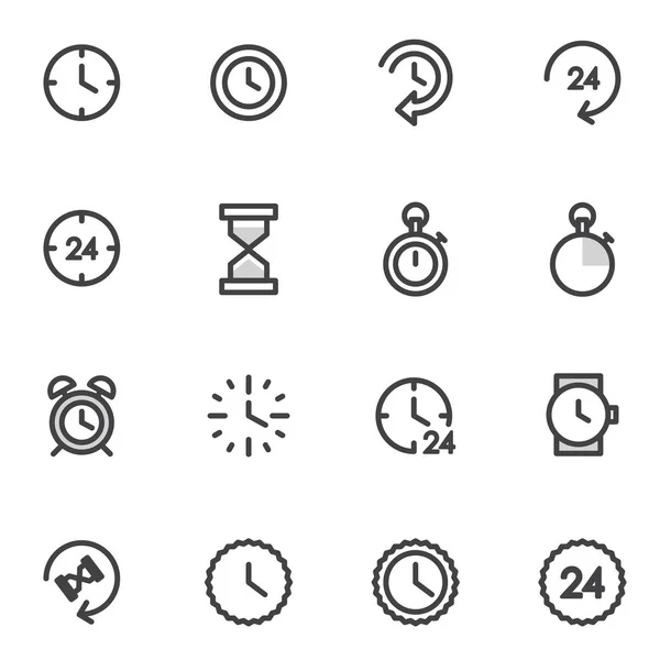 Векторный набор значков с указанием времени, менеджмента, будильника — стоковый вектор