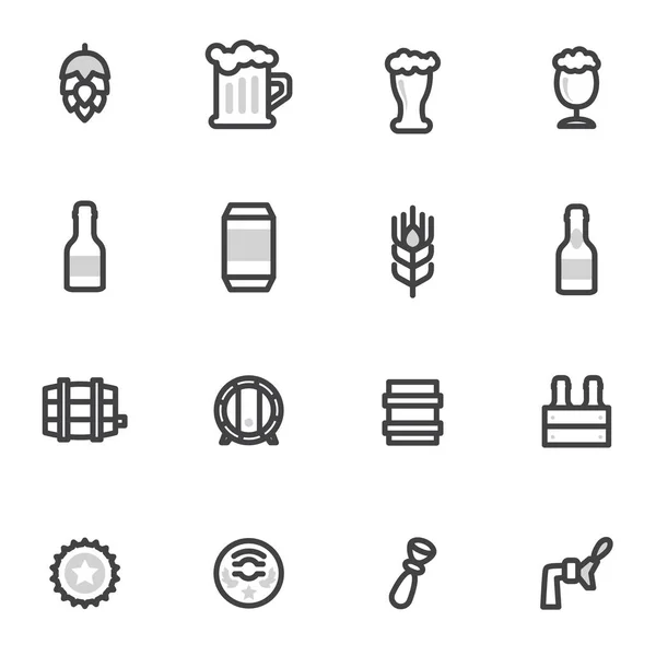 Ícones de vetor de cerveja, rótulos, sinais. símbolos e elementos de design, restaurantes, pubs, café —  Vetores de Stock