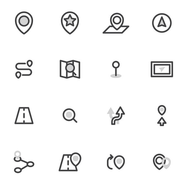 набор векторных значков навигации, местоположения. Значок навигатора
