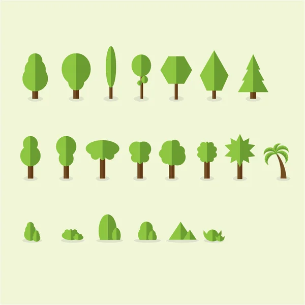 Soyut şekillendirilmiş ağaçlar. Doğal illüstrasyon