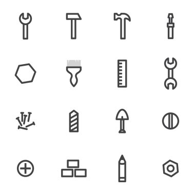 vektör simgeler için araç kümesi onarım ve inşaat hafif bir arka plan üzerinde