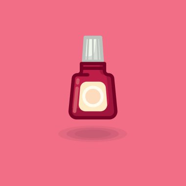 Vektör simge oje bubble kırmızı. Kırmızı oje bir kutu çizimi