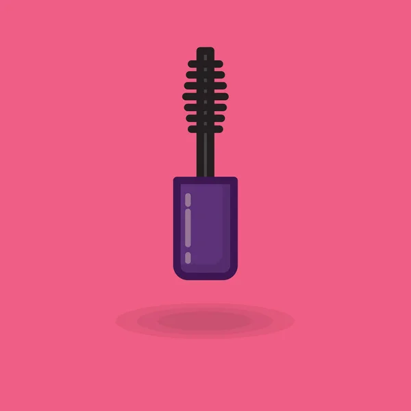 Vector pictogram mascara borstel voor wimpers, oog make-up. Illustratie van mascara — Stockvector