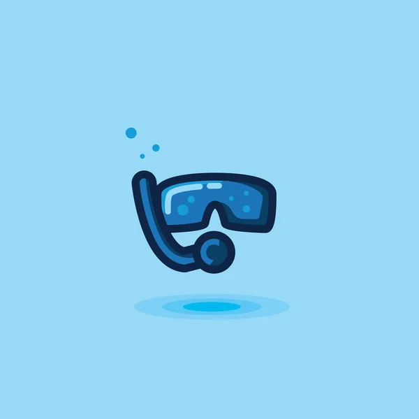 Máscara de icono vectorial y tubo de snorkel. Ilustración máscara submarina y un buceo — Archivo Imágenes Vectoriales