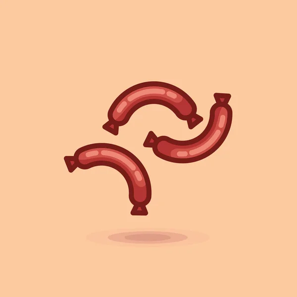 Embutidos para parrilla de barbacoa hot dog. Ilustración de salchichas para un picnic — Vector de stock