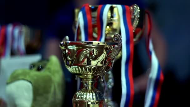 Vincitore della coppa d'oro. Trofeo del vincitore — Video Stock