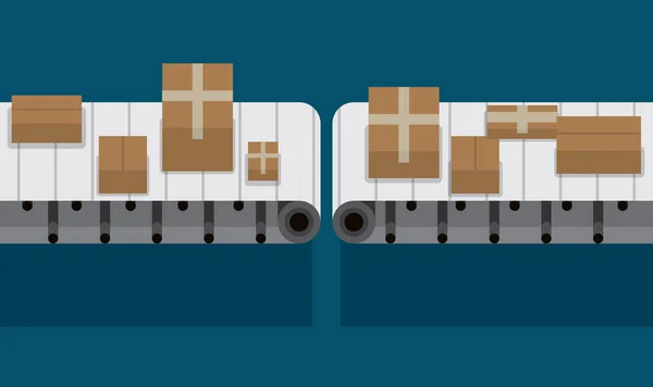 Konveyör bant fabrika vektör çizim, otomatik