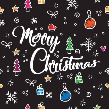 Desen mutlu Noeller. İllüstrasyon vektör yeni yıl ve Noel süsler